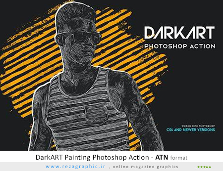 اکشن افکت نقاشی هنر دارک و تاریکی فتوشاپ - DarkART Painting Photoshop Action